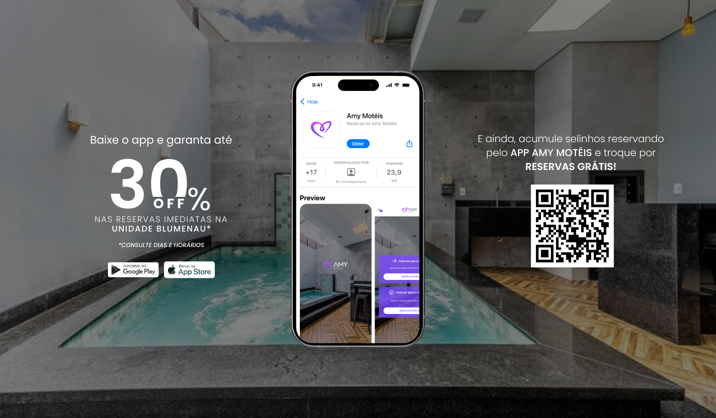 Baixe o app e garanta 40% off nas reservas imediatas na unidade embu das artes* *consulte dias e horários